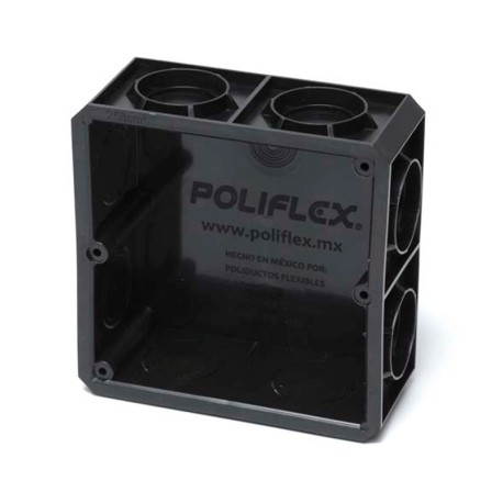 CAJA REGISTRO 3X3 NEGRA SIN TAPA POLIFLEX CANEG12-100